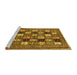 Sideview of Machine Washable Abstract Yellow Modern Rug, wshabs536yw