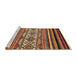 Sideview of Machine Washable Abstract Saffron Red Rug, wshabs537