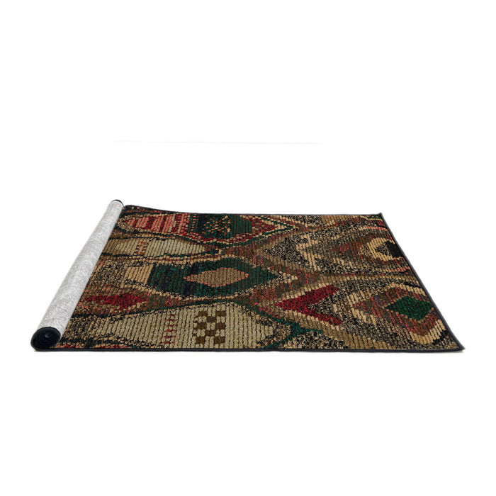 Sideview of Machine Washable Abstract Night Red Rug, wshabs5370