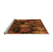 Sideview of Machine Washable Abstract Orange Modern Area Rugs, wshabs5370org