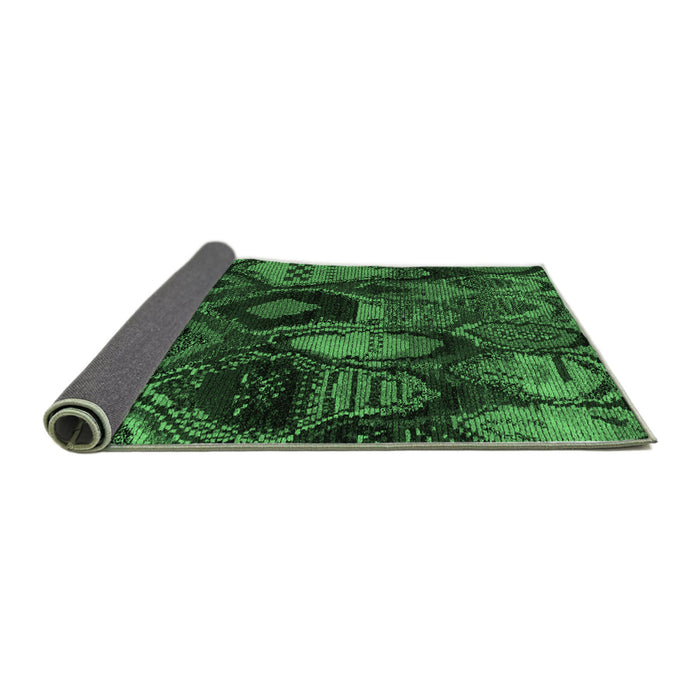 Sideview of Abstract Emerald Green Modern Rug, abs5370emgrn