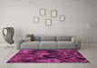 Machine Washable Abstract Pink Modern Rug in a Living Room, wshabs5370pnk