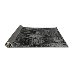 Sideview of Abstract Gray Modern Rug, abs5370gry