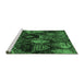 Sideview of Machine Washable Abstract Emerald Green Modern Area Rugs, wshabs5370emgrn