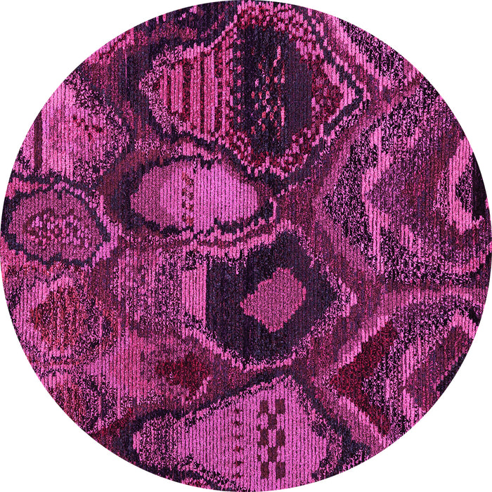 Round Abstract Pink Modern Rug, abs5370pnk