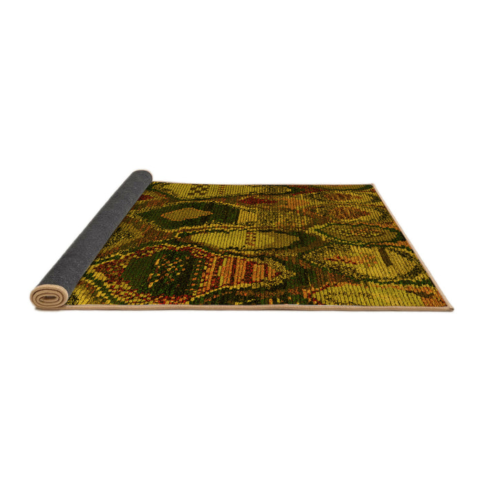 Sideview of Abstract Yellow Modern Rug, abs5370yw