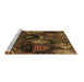 Sideview of Machine Washable Abstract Brown Modern Rug, wshabs5370brn