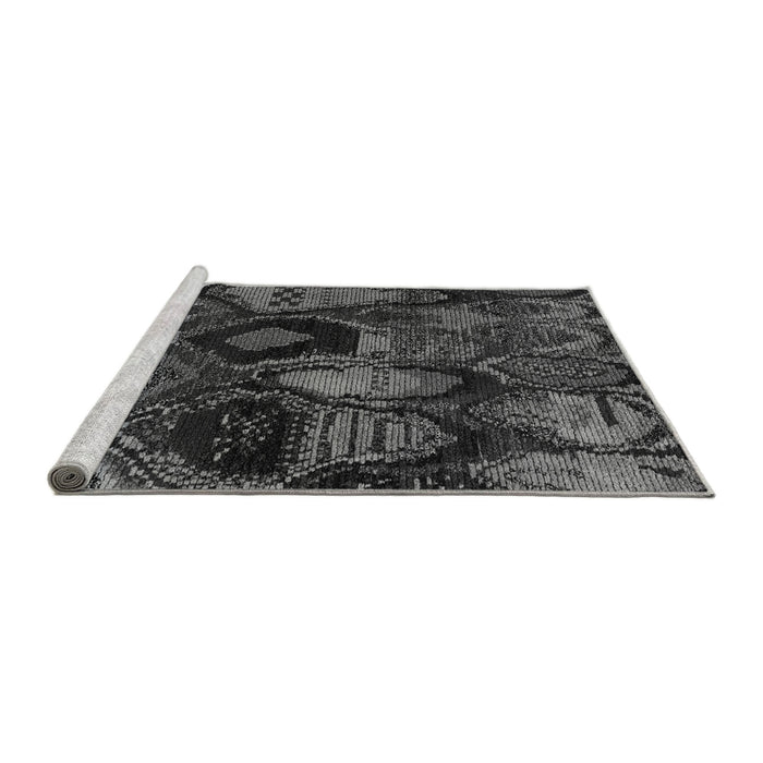 Sideview of Machine Washable Abstract Gray Modern Rug, wshabs5370gry
