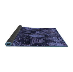 Sideview of Abstract Blue Modern Rug, abs5370blu