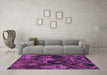 Machine Washable Abstract Purple Modern Area Rugs in a Living Room, wshabs5370pur