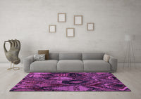 Machine Washable Abstract Purple Modern Rug, wshabs5370pur