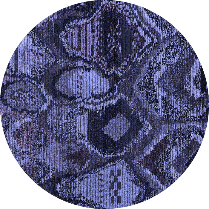 Round Machine Washable Abstract Blue Modern Rug, wshabs5370blu