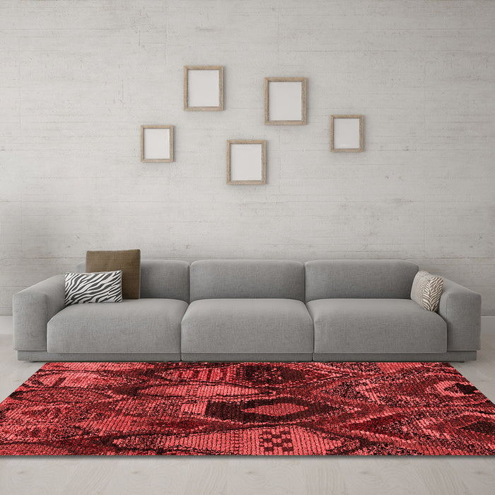Modern Red Washable Rugs