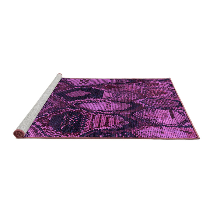 Sideview of Machine Washable Abstract Purple Modern Area Rugs, wshabs5370pur