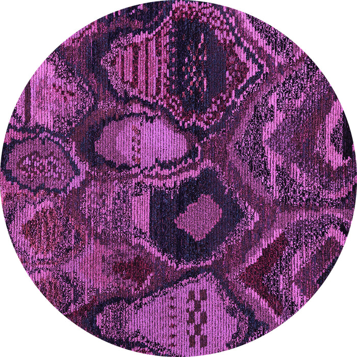 Round Abstract Purple Modern Rug, abs5370pur