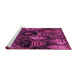 Sideview of Machine Washable Abstract Pink Modern Rug, wshabs5370pnk