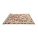 Sideview of Machine Washable Abstract Pastel Orange Rug, wshabs5371