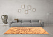 Machine Washable Solid Orange Modern Area Rugs in a Living Room, wshabs5371org