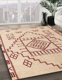 Abstract Pastel Orange Solid Rug, abs5371