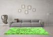 Machine Washable Solid Green Modern Area Rugs in a Living Room,, wshabs5371grn