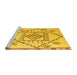 Sideview of Machine Washable Solid Yellow Modern Rug, wshabs5371yw