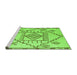 Sideview of Machine Washable Solid Green Modern Area Rugs, wshabs5371grn