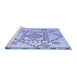 Sideview of Machine Washable Solid Blue Modern Rug, wshabs5371blu