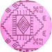 Round Solid Pink Modern Rug, abs5371pnk