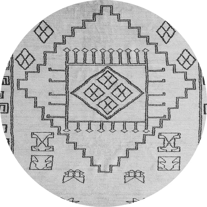 Round Solid Gray Modern Rug, abs5371gry