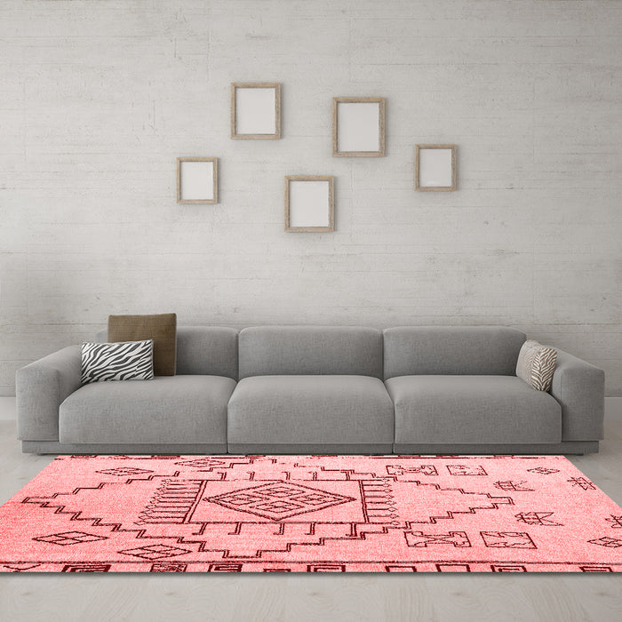 Modern Red Washable Rugs