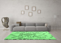 Machine Washable Solid Emerald Green Modern Rug, wshabs5371emgrn