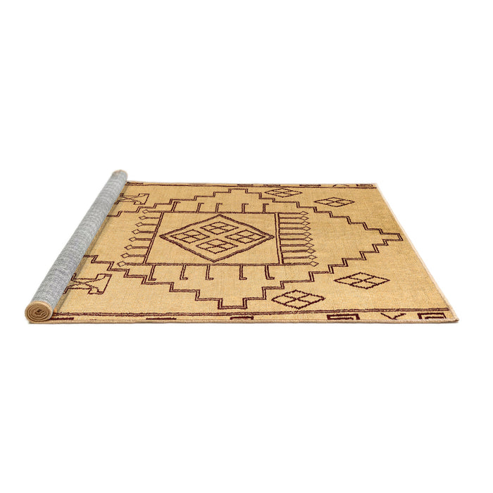 Sideview of Machine Washable Solid Brown Modern Rug, wshabs5371brn