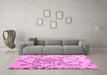 Machine Washable Solid Pink Modern Rug in a Living Room, wshabs5371pnk