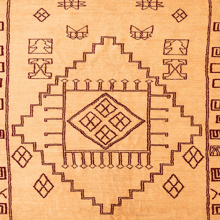 Square Solid Orange Modern Rug, abs5371org