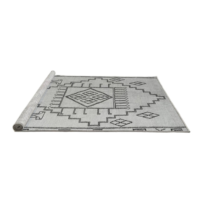 Sideview of Machine Washable Solid Gray Modern Rug, wshabs5371gry