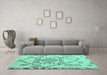 Machine Washable Solid Turquoise Modern Area Rugs in a Living Room,, wshabs5371turq