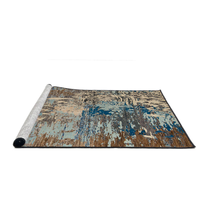 Sideview of Machine Washable Abstract Coffee Brown Rug, wshabs5372