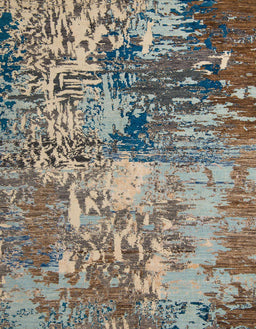 Abstract Coffee Brown Modern Rug, abs5372