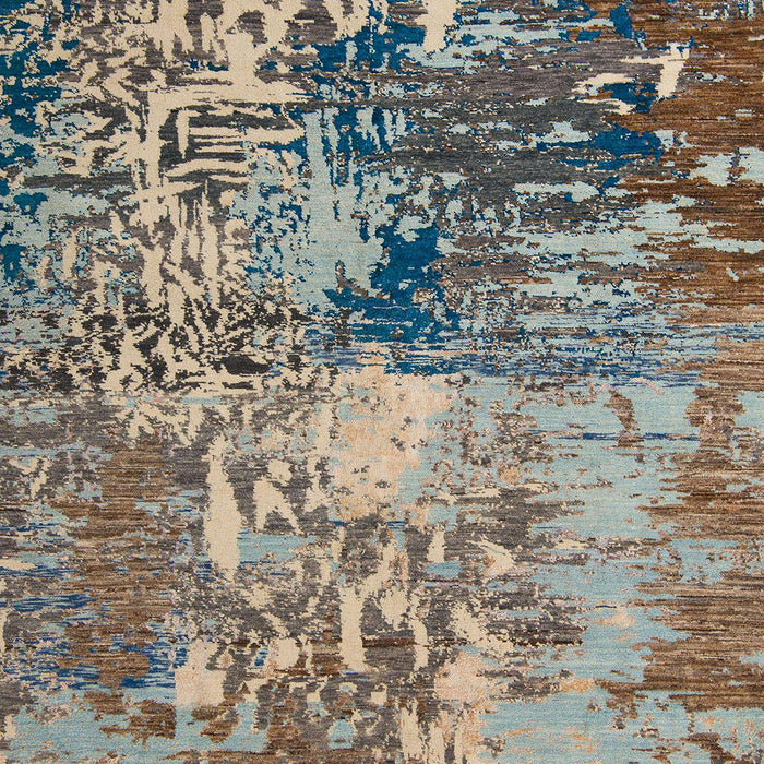 Abstract Coffee Brown Modern Rug, abs5372