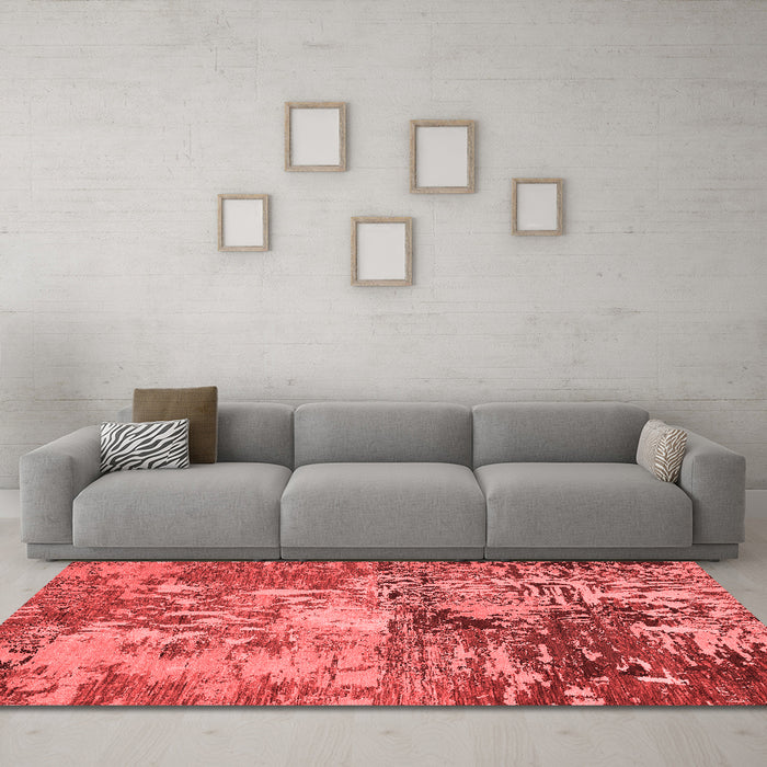 Modern Red Washable Rugs