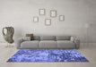 Machine Washable Abstract Blue Modern Rug in a Living Room, wshabs5372blu