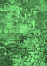 Machine Washable Abstract Emerald Green Modern Area Rugs, wshabs5372emgrn