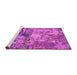 Sideview of Machine Washable Abstract Pink Modern Rug, wshabs5372pnk