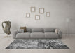 Machine Washable Abstract Gray Modern Rug in a Living Room,, wshabs5372gry