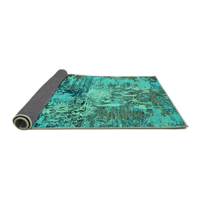 Sideview of Abstract Turquoise Modern Rug, abs5372turq