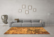 Machine Washable Abstract Orange Modern Area Rugs in a Living Room, wshabs5372org