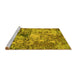 Sideview of Machine Washable Abstract Yellow Modern Rug, wshabs5372yw