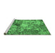 Sideview of Machine Washable Abstract Emerald Green Modern Area Rugs, wshabs5372emgrn