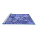 Sideview of Machine Washable Abstract Blue Modern Rug, wshabs5372blu