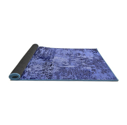 Sideview of Abstract Blue Modern Rug, abs5372blu
